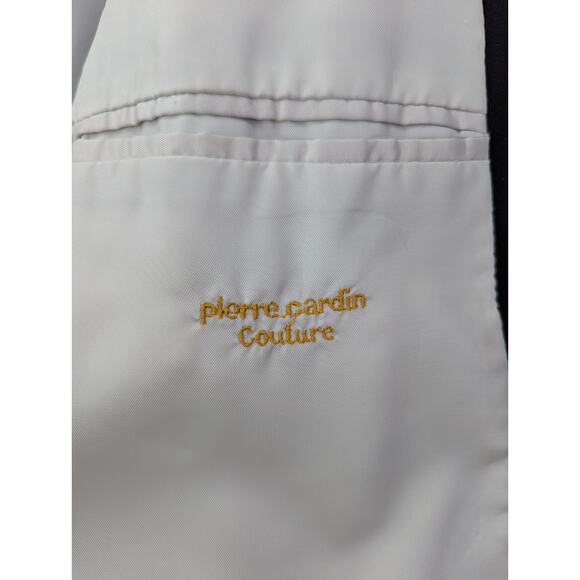 PIERRE CARDIN Black on Black Tonal Striped MENS TUXEDO JACKET 44L 1 Button - Picture 6 of 13